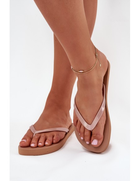 Women's Flip Flops Light Brown 4FMM00FFLIF018-82S