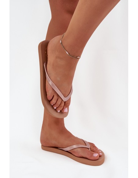 Women's Flip Flops Light Brown 4FMM00FFLIF018-82S