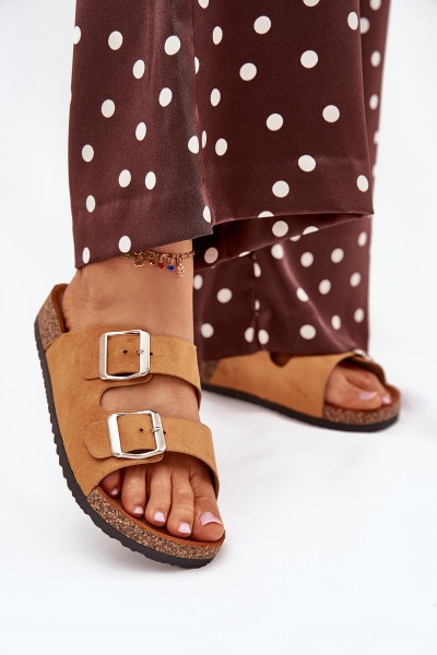 Women's Cork Platform Sandals With Buckles Camel Livara