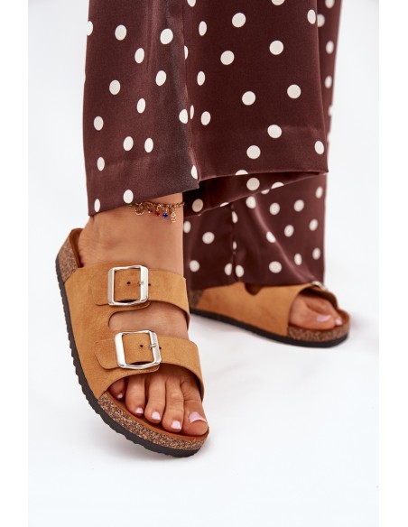 Women's Cork Platform Sandals With Buckles Camel Livara