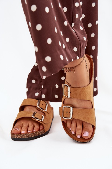 Women's Cork Platform Sandals With Buckles Camel Livara