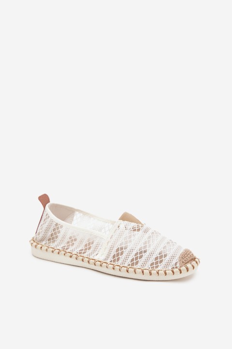 Lace Women's Espadrilles With Mesh White Faylira