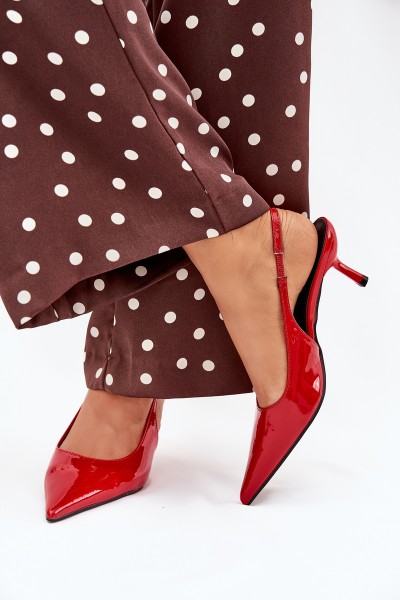 Patented Stilettos With Open Heel Red Talira