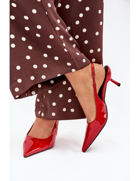 Patented Stilettos With Open Heel Red Talira