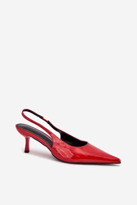 Patented Stilettos With Open Heel Red Talira