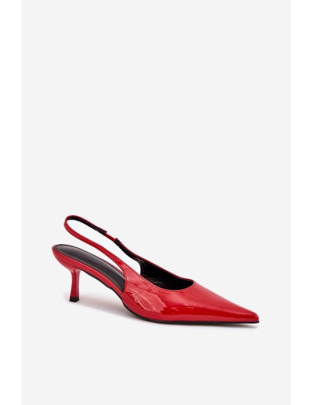 Patented Stilettos With Open Heel Red Talira