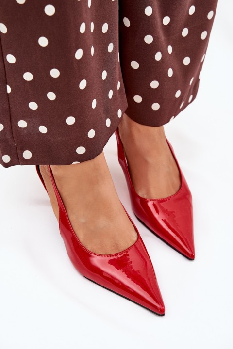 Patented Stilettos With Open Heel Red Talira