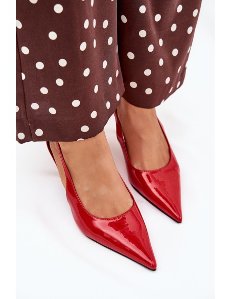 Patented Stilettos With Open Heel Red Talira
