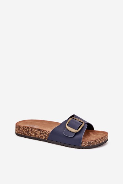 Women's Sandals On Cork Platform With Buckle Blue Vianara 2