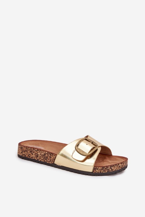 Women Sandals On Cork Platform With Buckle Golden Vianara