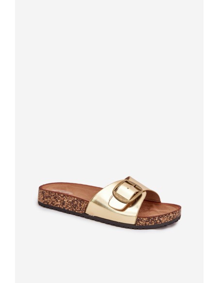 Women Sandals On Cork Platform With Buckle Golden Vianara