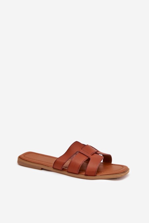 Women's sandals on flat heel Camel Mirona