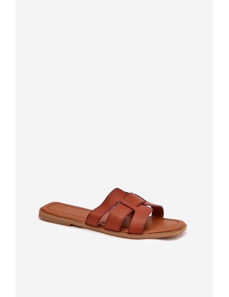 Women's sandals on flat heel Camel Mirona