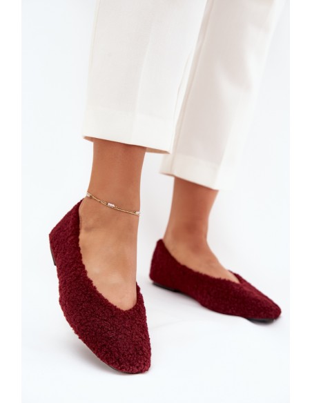 Women's Ballerinas With Sheepskin Bordeaux Zimira