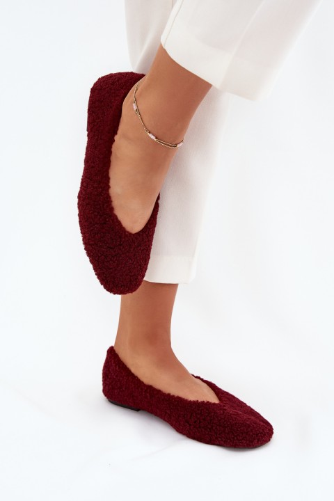 Women's Ballerinas With Sheepskin Bordeaux Zimira
