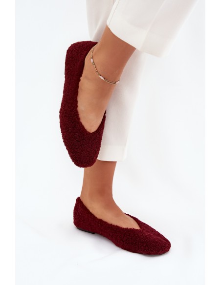 Women's Ballerinas With Sheepskin Bordeaux Zimira