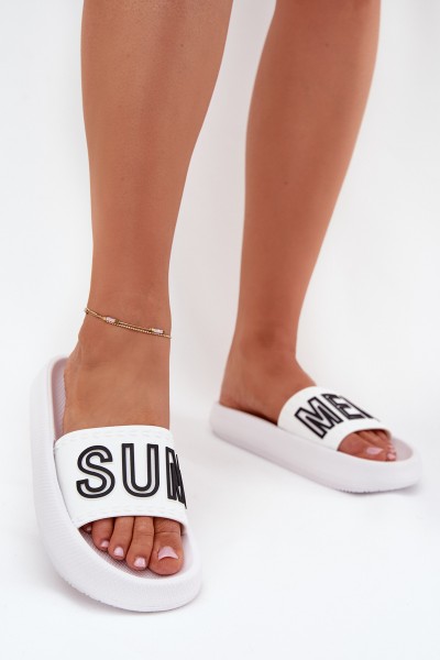 Women's Slippers On Thick Sole SUMMER White Vinceza 76051