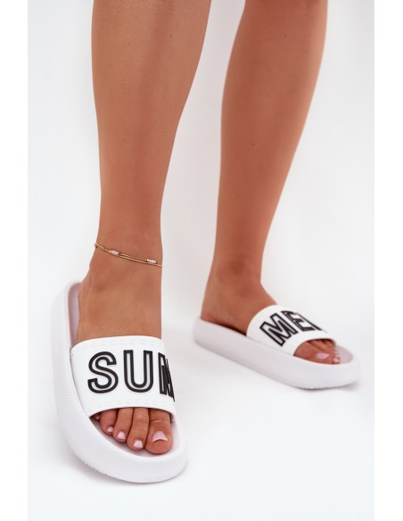 Women's Slippers On Thick Sole SUMMER White Vinceza 76051