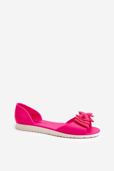 Women's Rubber Ballerina Flats with Bow Fuchsia Georia 2