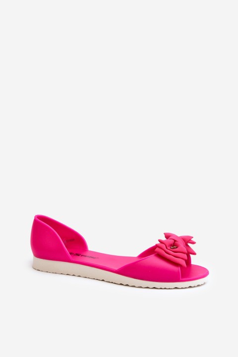 Women's Rubber Ballerina Flats with Bow Fuchsia Georia