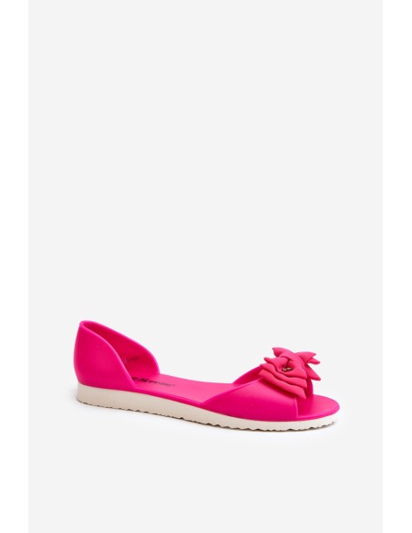 Women's Rubber Ballerina Flats with Bow Fuchsia Georia