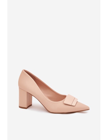 Heels with decoration beige Celira