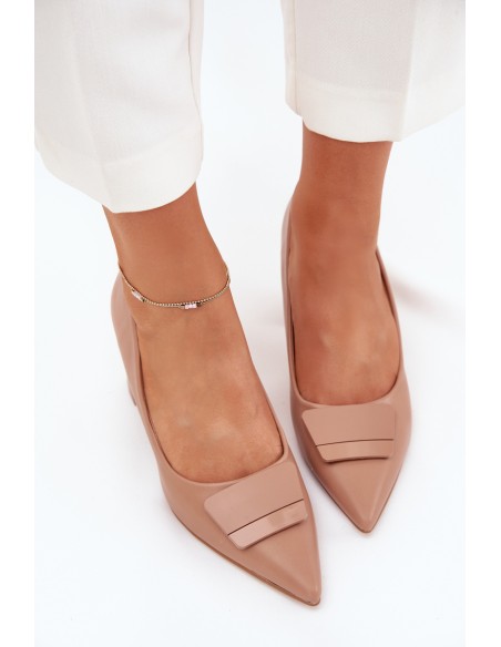 Aukštakulniai su dekoracijomis tamsiai smėlio spalvos Celira