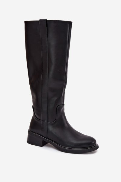 Women's Officer Boots On Low Heel Insulated Black Averna 2