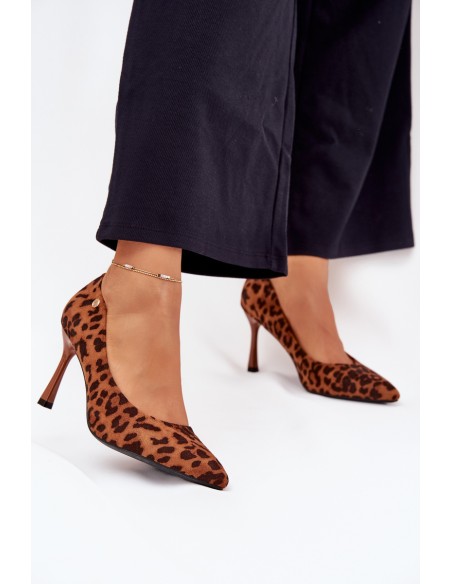 Moteriški aukštakulniai su leopardo raštu Vinceza 62264 rudi