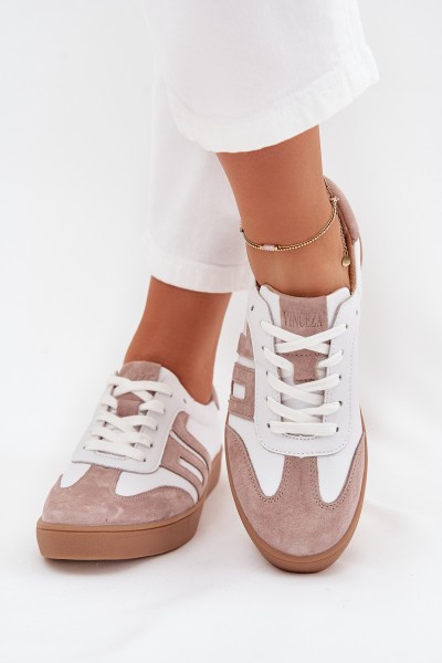 Moteriški odiniai sportbačiai Vinceza 79557 balti-smėliniai