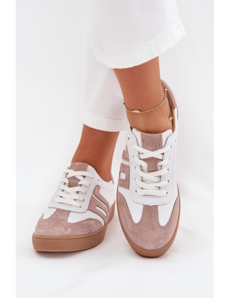 Women's Leather Sneakers Vinceza 79557 White-Beige