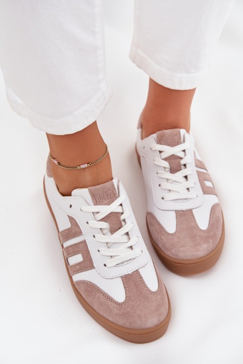 Moteriški odiniai sportbačiai Vinceza 79557 balti-smėliniai