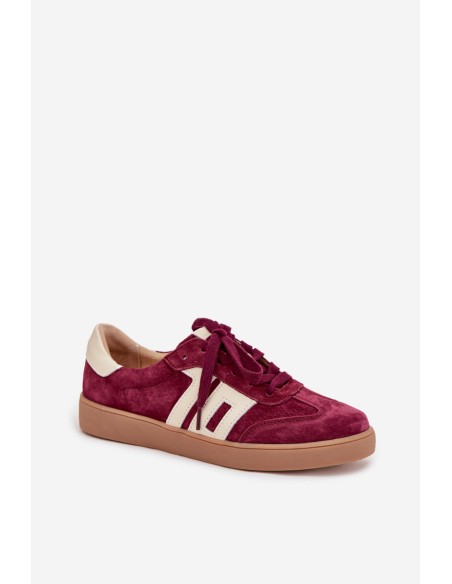 Women's Suede Sneakers Vinceza 79557 Bordeaux