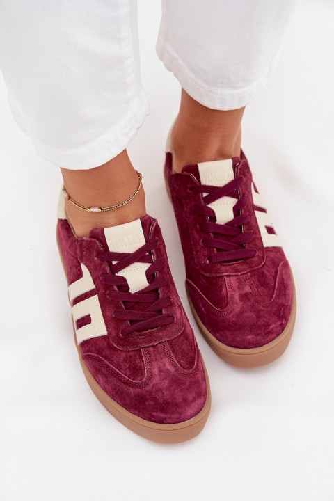 Women's Suede Sneakers Vinceza 79557 Bordeaux