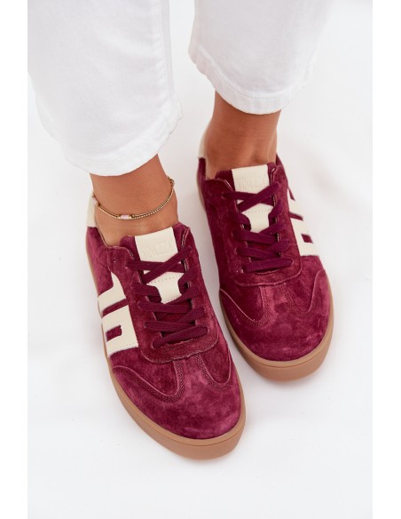 Women's Suede Sneakers Vinceza 79557 Bordeaux