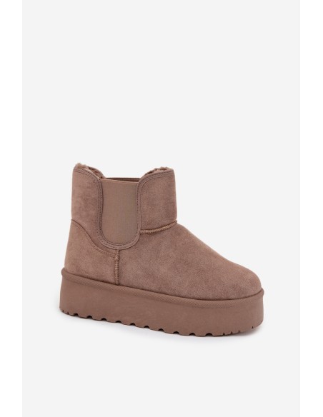 Ladies Snow Boots With Elastic Insert Khaki Kiora