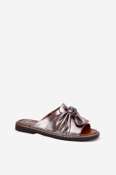 Ladies Slippers On Flat Sole Graphite Nelvira 2