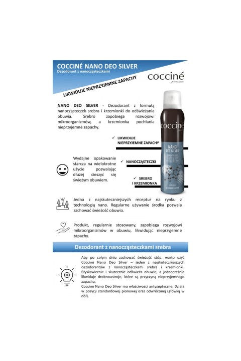 Coccine Nano Deo Silver batų gaiviklis 75ml