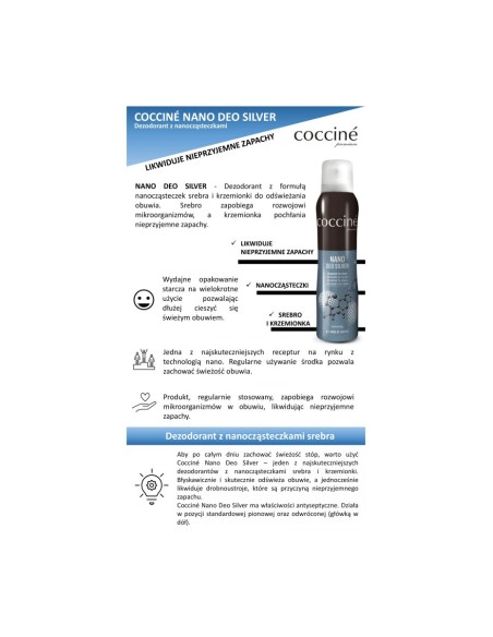 Coccine Nano Deo Silver batų gaiviklis 75ml