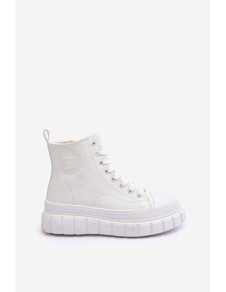 Leather Quilted Lace-up Sneakers Big Star MM274624 White