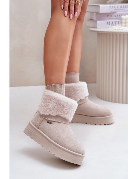 Snow boots on platform with fur Big Star OO274A107 Light beige