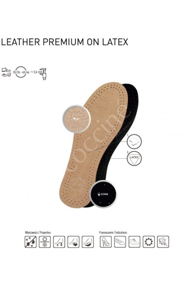 Coccine Children's Leather Insoles On Latex For Cutting 19-35 2