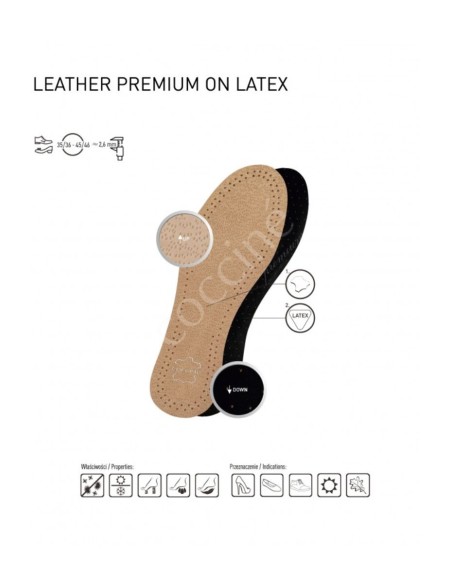 Coccine Children's Leather Insoles On Latex For Cutting 19-35