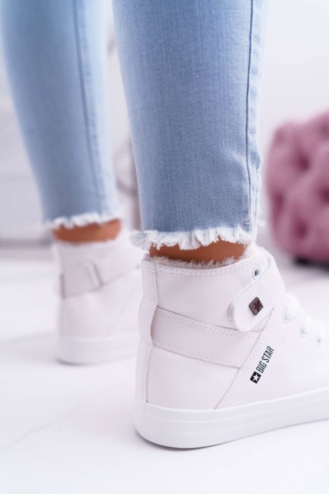 BIG STAR odiniai sportbačiai su izoliacija V274541FW balti