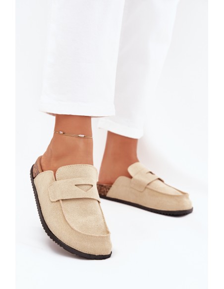 Women's Clogs On Cork Platform Beige Nivalia