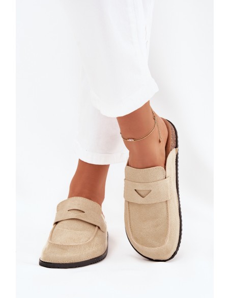 Women's Clogs On Cork Platform Beige Nivalia