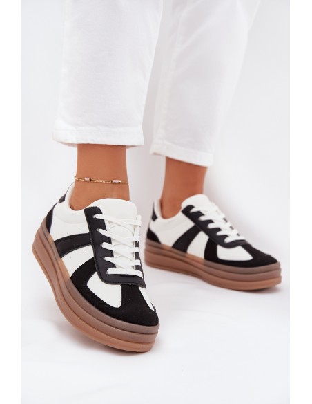Women's Platform Sneakers Black-White Sivirae