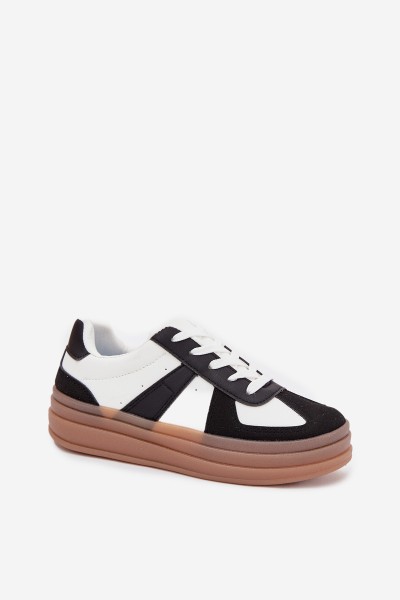 Women's Platform Sneakers Black-White Sivirae 2