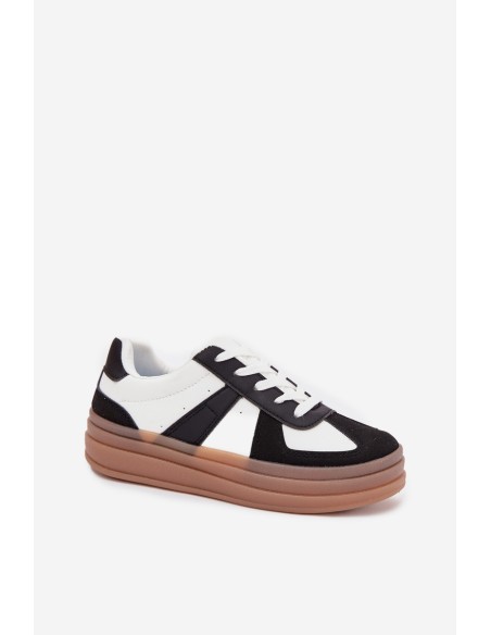 Women's Platform Sneakers Black-White Sivirae