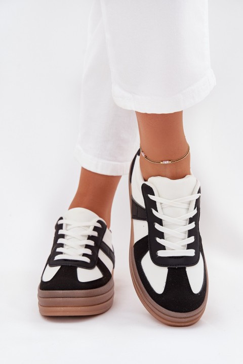 Women's Platform Sneakers Black-White Sivirae